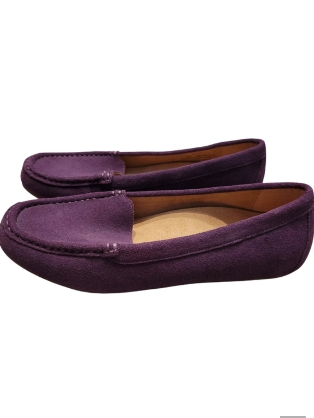 Vionic Debbie Suede Loafers Slip On Driving Moccasins Purple